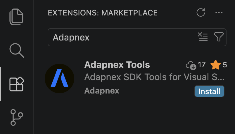Adapnex Extension in VS Code Marketplace