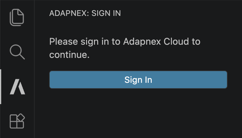 Adapnex VS Code Sign In